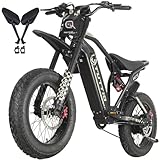 Unleash Extreme Performance - 4000W Beast Mode: Tuttio ICT electric dirt bike is equipped with a powerful 2000W motor with a peak output of 4000W, and can reach a maximum speed of 43MPH in pure electric mode (load 143LBS), allowing you to experience ...