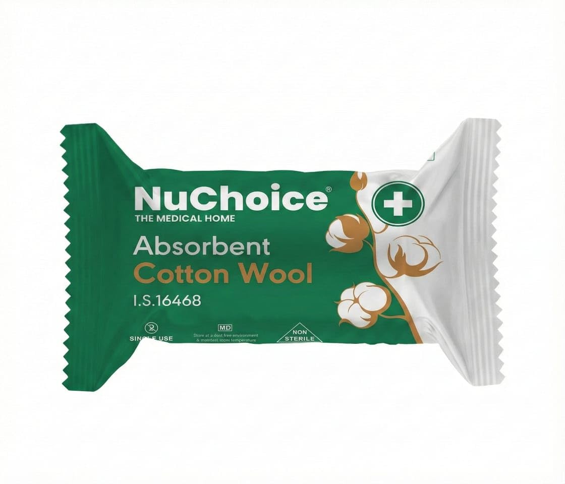 Nuchoice Absorbent Cotton Wool Roll | Natural Cotton Material | Soft Texture with Lint Reduced Finish | Suitable for Medical Salon Beauty and First Aid Use | 500 GMS Individual Pack-image-45
