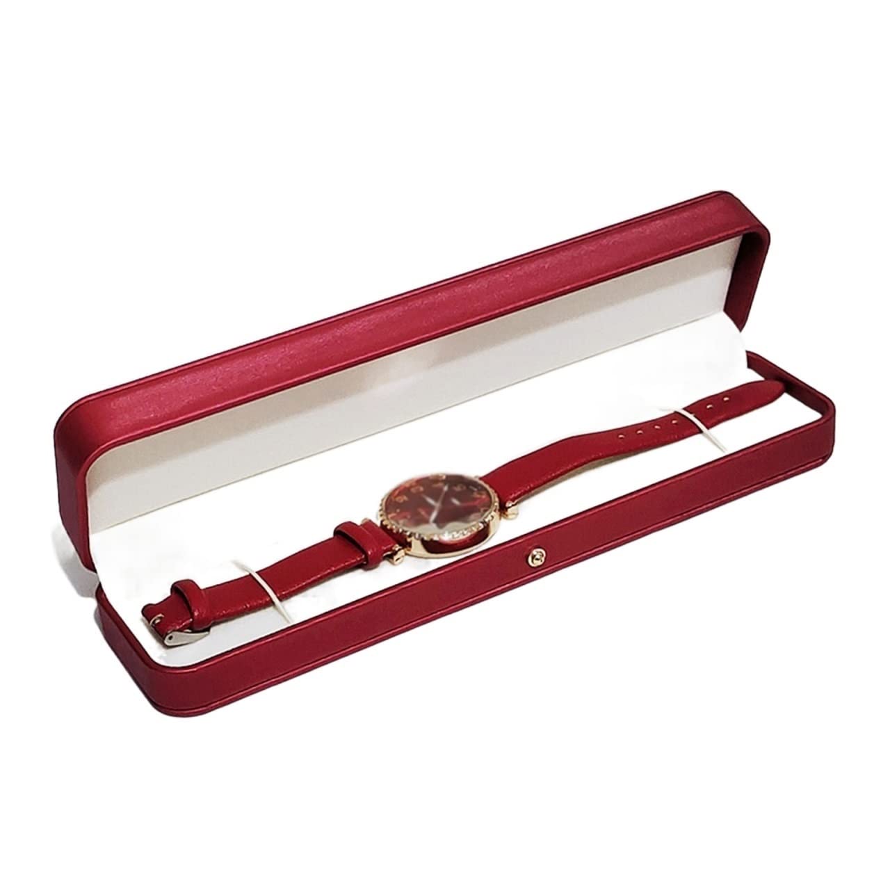 ANVLOJRIH Watches Box Multifunctional Single Slot Watch Box PU Leather Small Round Display Box Portable Storage Box Travel Watch Jewelry Box Watch Box(B)
