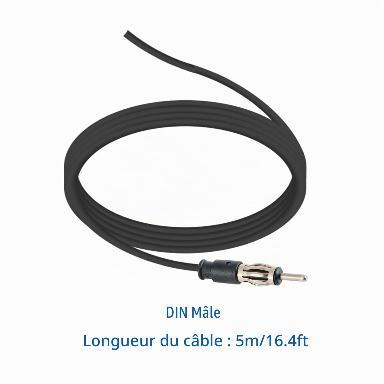 Vecys Dab Dab + FM/AM GPS Voiture Antenne Requin Aileron Toit Signal Amplificateur SMB à SMA à DIN Adaptateur 5M RG174 Câble pour Navigation Système
