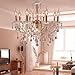 LightInTheBox Elegant Candle Style Crystal Chandelier with 9 Lights Pendent Light Ceiling Light Fixture for Living Room Gold Color Bulb Not Included