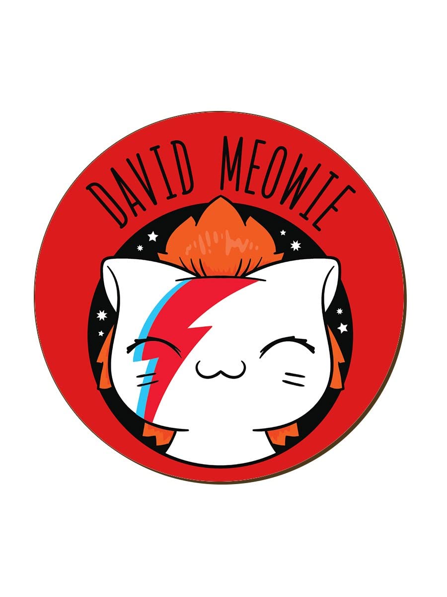 Grindstore Red David Meowie Coaster 9.2X9.2cm