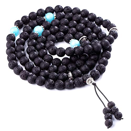 Bracelet de prière 8mm pierre volcanique contre le stress quotidien mala