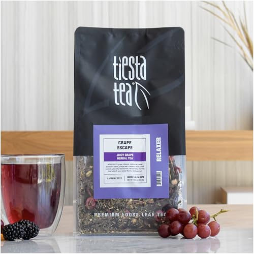 Image of Tiesta Tea - Grape Escape, Loose Leaf, Juicy Grape Herbal, Non-Caffeinated Fruit Tea, Make Hot or Iced Up to 200 Cups, 16 oz Resealable Bulk Pouch