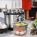 AOZITA Steamer Basket for Instant Pot Accessories 6 qt or 8 quart - 2 Tier Stackable 18/8 Stainless Steel Mesh - Silicone Handle - Vegetable Steamer Insert, Egg Basket, Pasta Strainer,Silver
