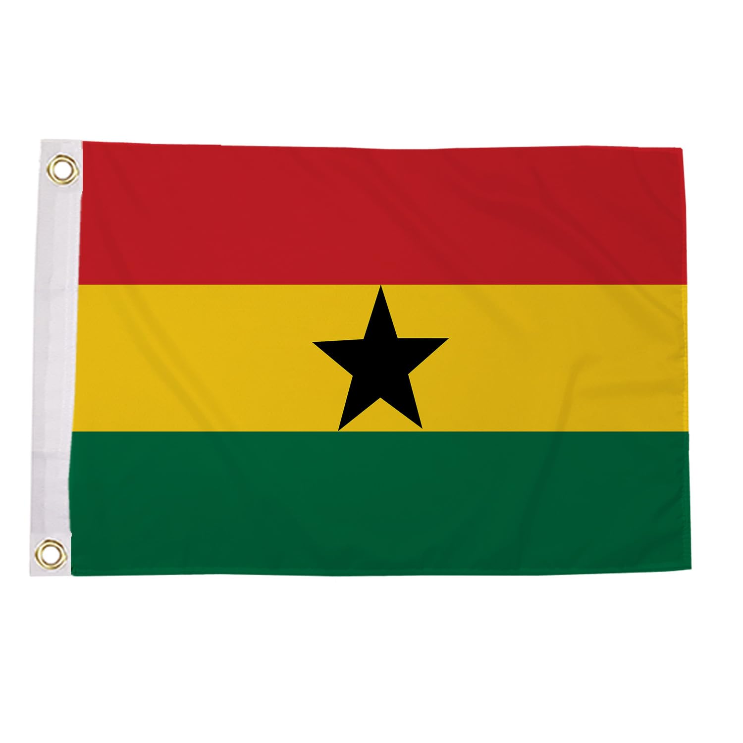 Flagtex Ghana Flag 18x12 Inch with Eyelets, Small National Polyester Flag — image 1