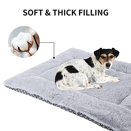 Vejaoo Hundematte Weiche und warme Matte Liegedecke für Hunde und Katzen Sofa für Heimtiere XZ014 (L (90 X 60CM), Short Plush Grey)