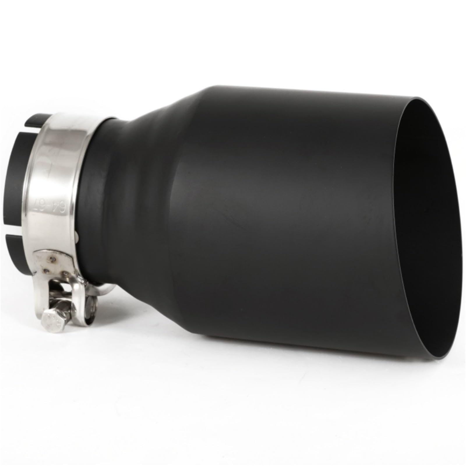 Wyloty wydechowej samochodu Auto Tłumik wydecho 1 sztuka matowa czarna rura ze stali nierdzewnej uniwersalna rura wydechowa tłumik(54MM IN 101MM OUT)