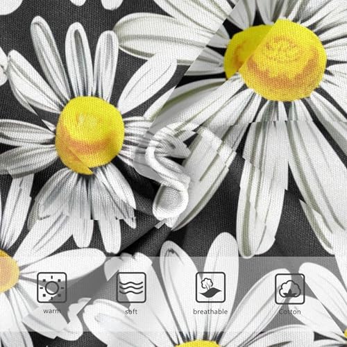 Cotton Toddler Underwear Floral White Daisies Yellow Floral Black Little Girl Panties Fun Kids Undies Briefs 2t3