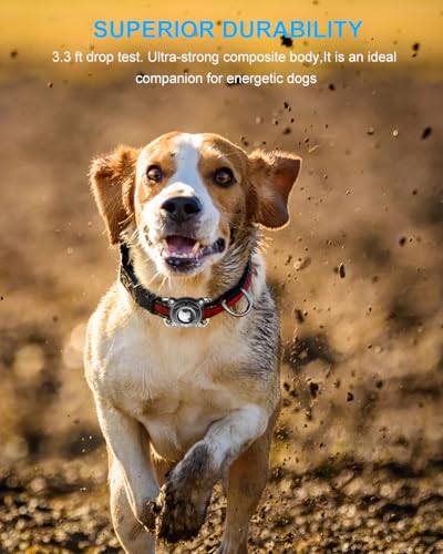 Soporte para collar de perro Airtag impermeable funda compacta antimordeduras pack de 2 6