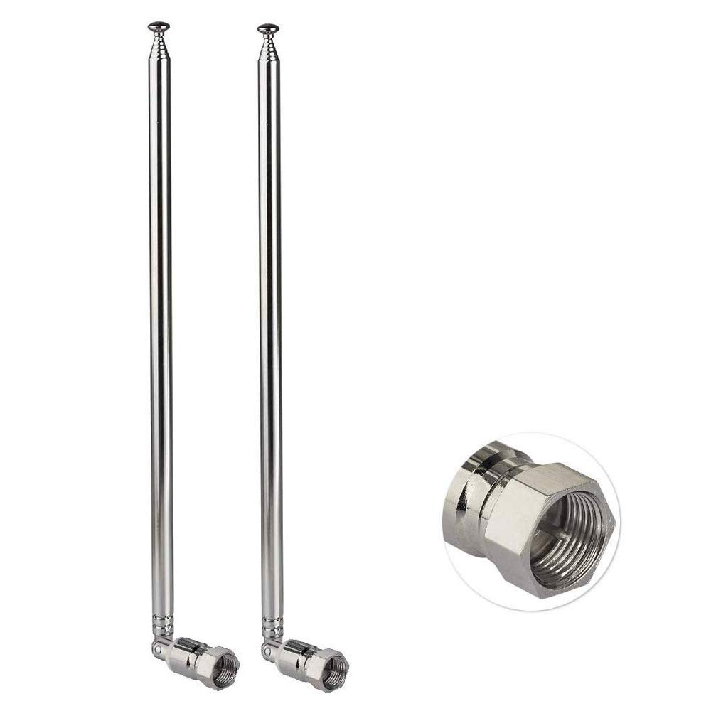 EJOYS 7-Sections 45'' Telescopic FM Antenna for Denon Pioneer Onkyo Yamaha Marantz Indoor Digital HD Radio FM Radio Bluetooth Stereo Receiver AV Audio Vedio Home Theater Receiver Power Amplifier Tuner