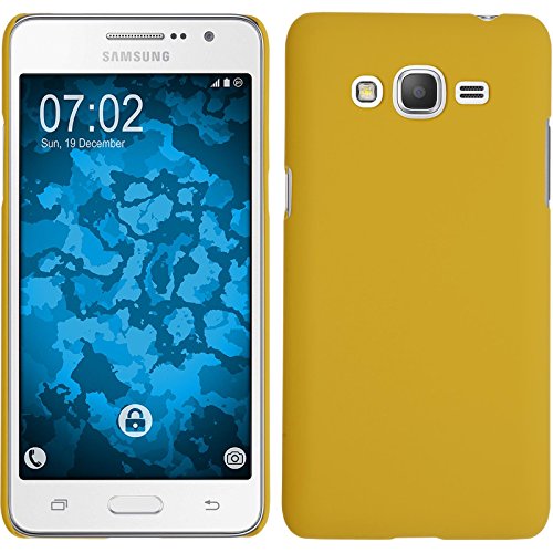 PhoneNatic Coque Rigide Compatible avec Samsung Galaxy Grand Prime Plus - gommée Jaune - Cover Cubierta + Films de Protection