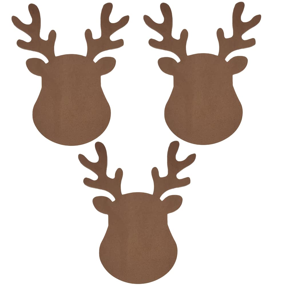 Reindeer Foam Craft Shapes, 48/Pack, Brown, for Craft Projects.