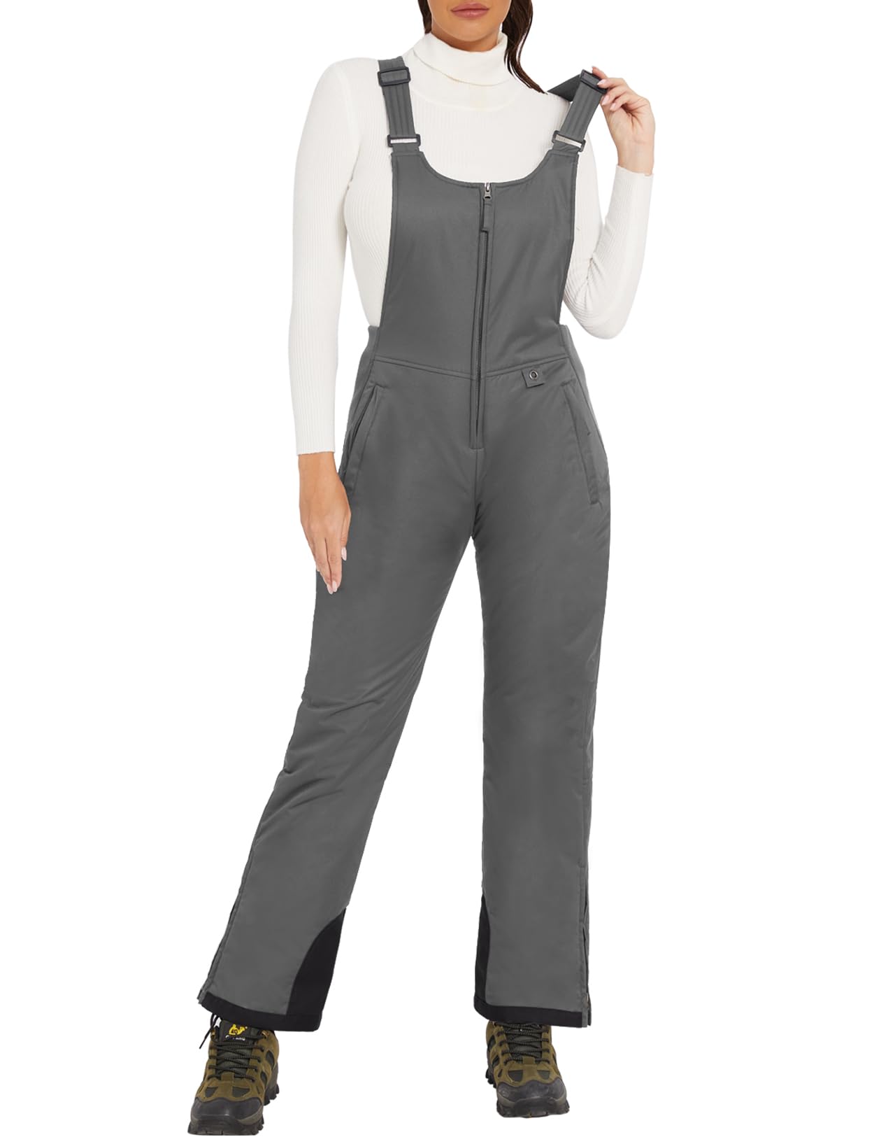GEMYSE Donna Pantaloni da Sci Invernali Impermeabili Neve complessivi Tuta Snowboard con Bretelle Regolabili