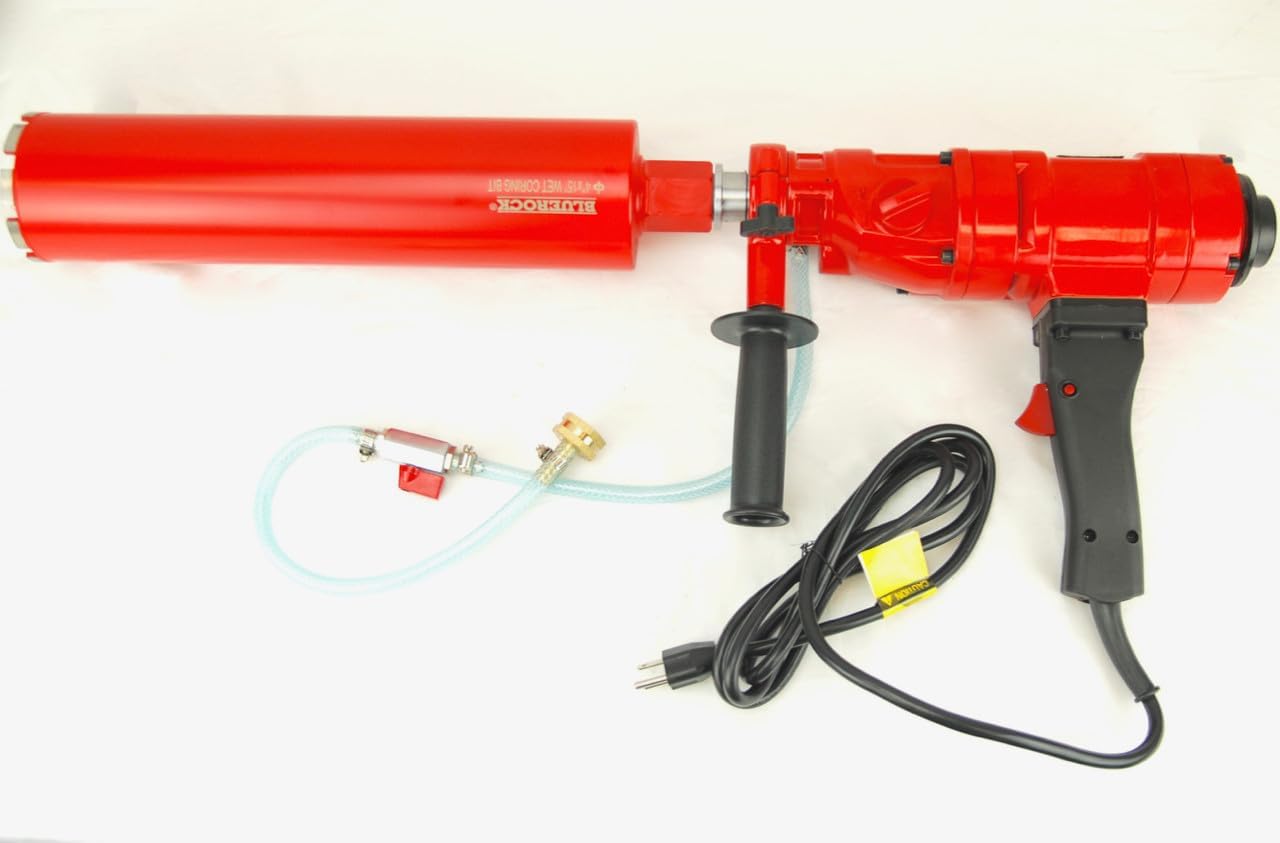 CORE DRILL PACKAGE DEAL 4Z1 2-SPEED CONCRETE CORING DRILL by BLUEROCK TOOLS COMES WITH 1", 2", 3", & 4" BITS + 12L Reservoir Kit - PACKAGE DEAL
