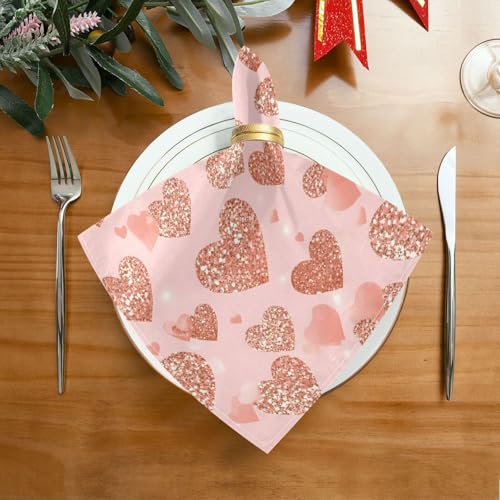 Servilletas de tela patrón corazón set 6 unidades miniatura 3