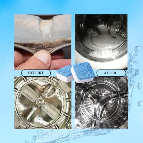 Image of Shatras Washing Machine Cleaner Tablets - Deep Drum Cleaning Descaler | Removes Odor, Lime scale & Residue | Front & Top Load Compatible | Pack of 36