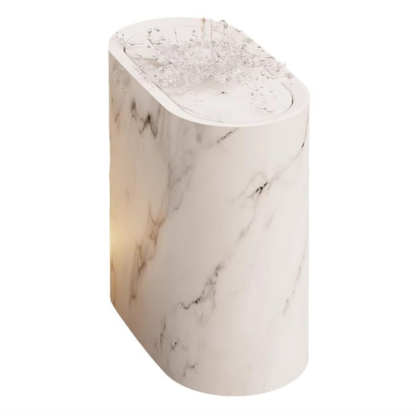 mophrati Bamboo Trash Can With Inner Bucket Compact And Space Saving Under Sinks ABS Small Trash Can With Lid For Bathroom, White, 29.5 * 16 * 29CM