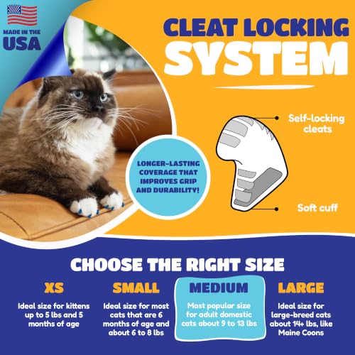 Image of Soft Claws Nail Caps for Medium Cats, 40 Caps, Pink | Veterinarian-Developed, Non-Toxic, Protects Furniture & Skin, Easy to Apply, Long-Lasting Scratch Protection