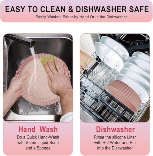 Image of BRANCO Air Fryer Liners I Round Silicone Basket Baking Tray I Pot with Ear Handles I Nonstick Reusable Heat Resistant I Cooking Oven Insert Accessories - Multicolor (8 inch, Pack of 2)