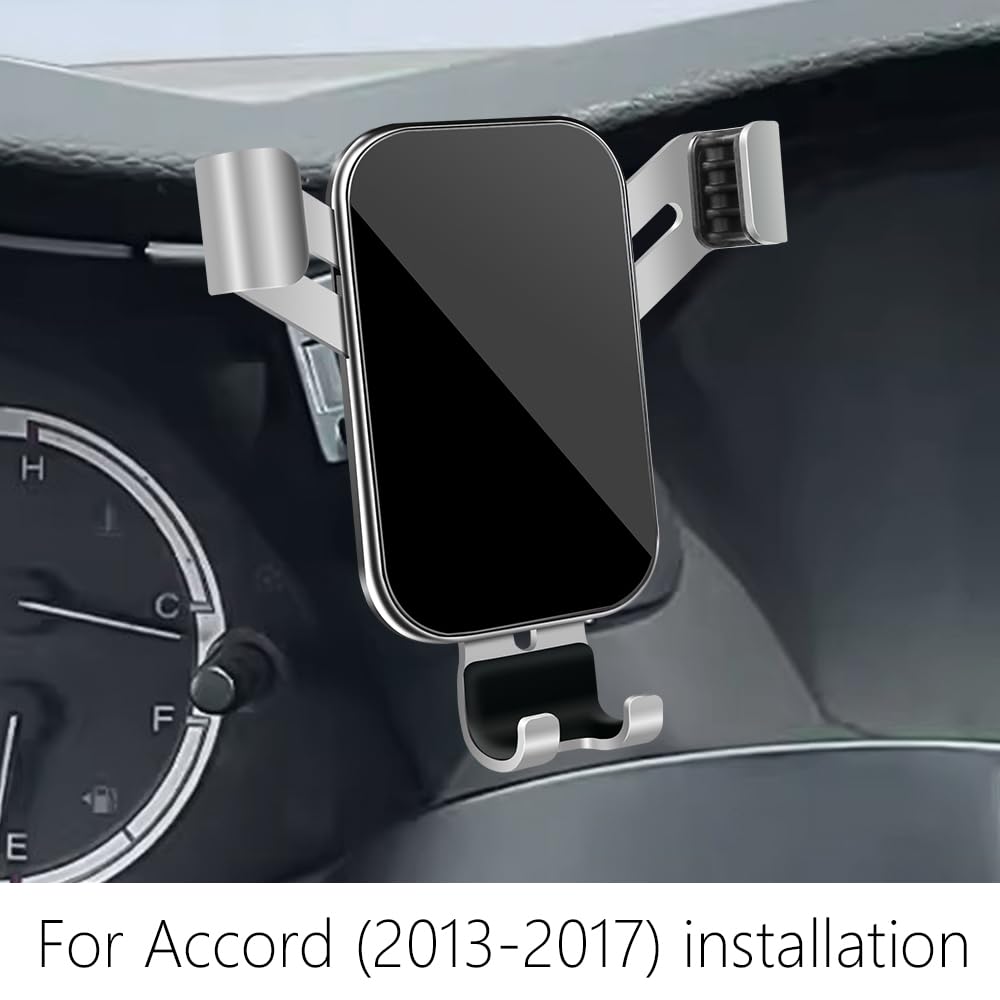 LUNQIN Car Phone Holder for Honda Accord 2013 2014 2015 2016 2017 and Accord Hybrid 2014-2017 9th 9.5th Gen Auto Interior Accessories Best Cell Phones Mount Cellphone Mobile Cradle Charging Bracket