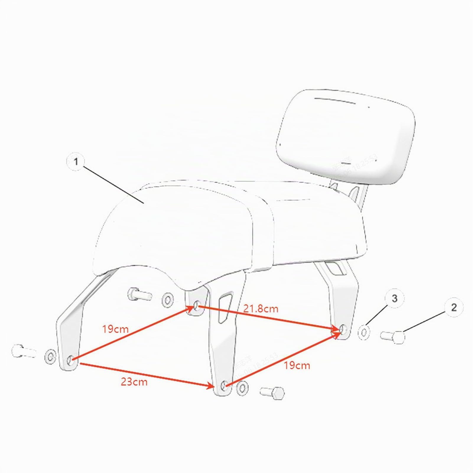 Yctze Kits de Remplacement pour Passager Arrière pour Siège avec Dossier, pour Indian Scout Bobber, Barres Sissy pour Sports Motorisés, Passager pour Siège avec Coussin de