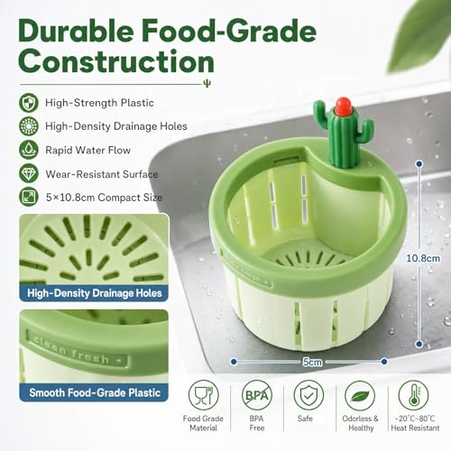 Colador para fregadero cactus con botón automático amarillo miniatura 4