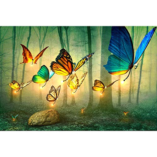 Peinture diamant 5D forêt lueur papillon en résine kit broderie complet mosaïque