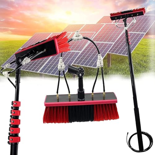 Limpiador de Ventanas con Mango telescópico, pértiga telescópica para Limpieza de Paneles solares fotovoltaicos, Cepillo de Lavado telescópico para Limpieza de Paneles so