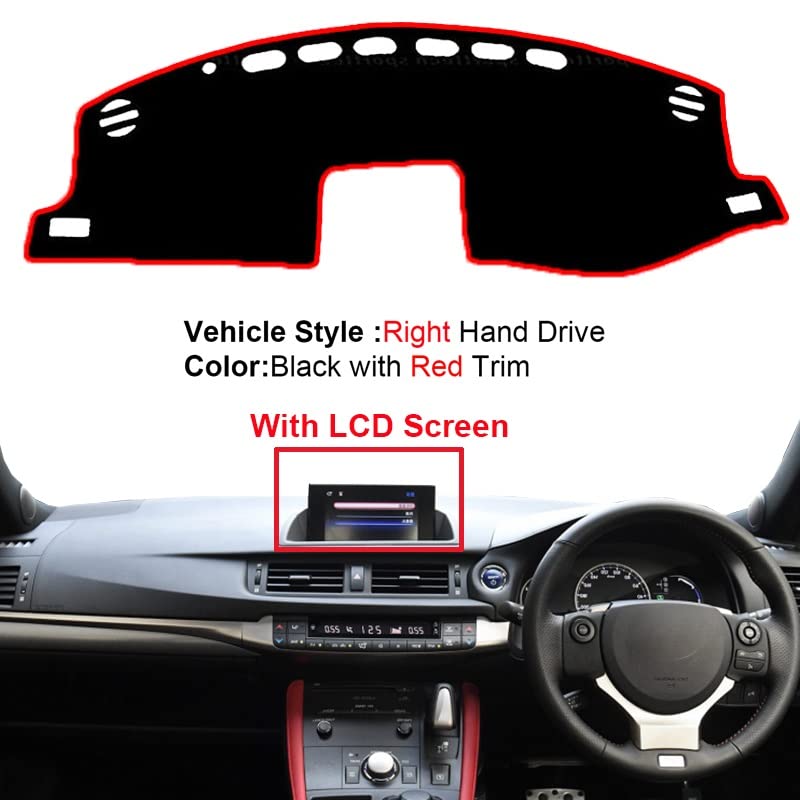Capa salpicadero Lexus CT200h RHD tapete premium de dos capas borde rojo 2