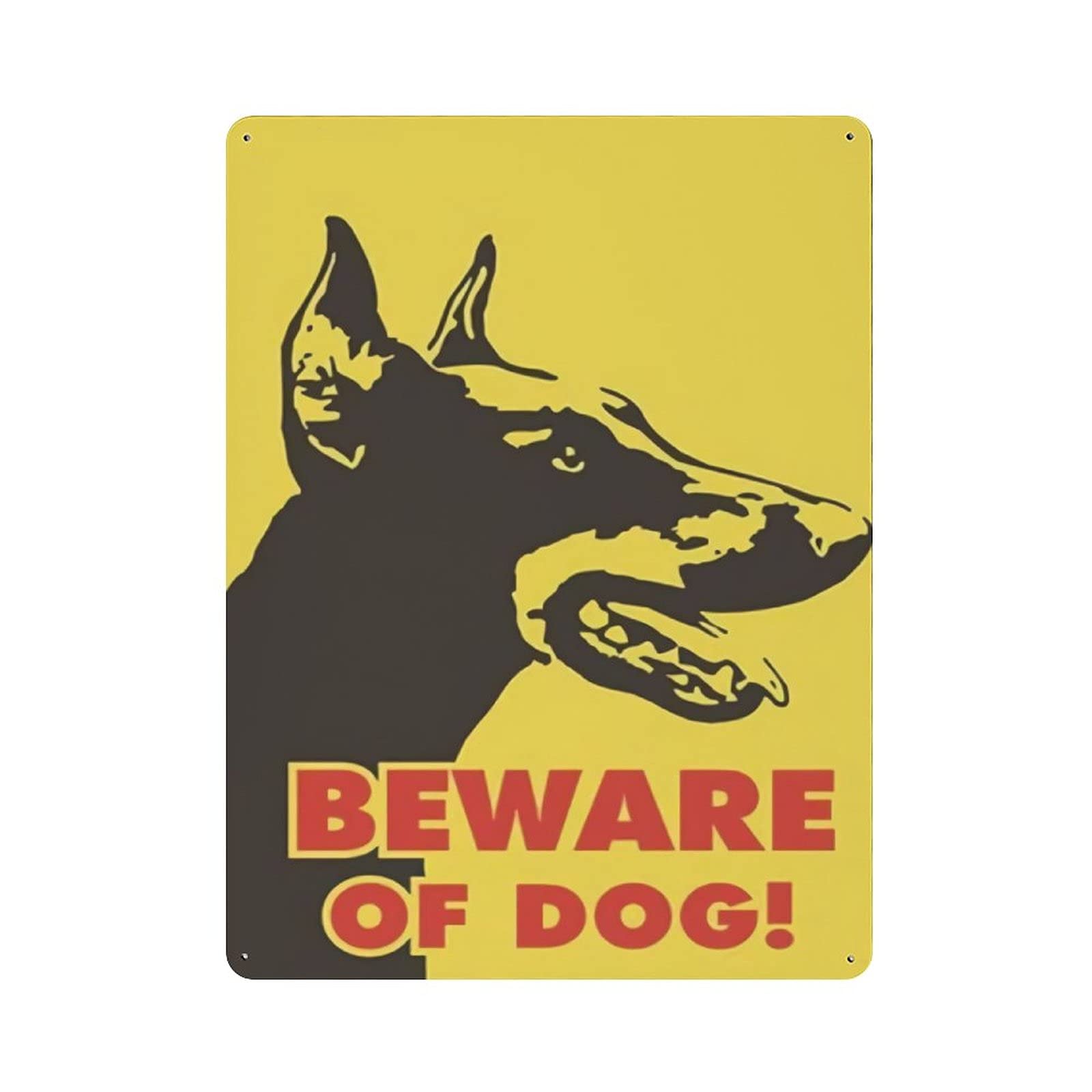 Metal Tin Sign Beware of Dog Vintage Tin Poster Metal Sign Wall Decoration Country Kitchen Home Garage Decor 16"x12"