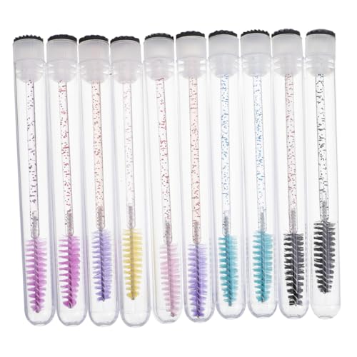 FRCOLOR 30pcs Diamond Eyelash Tube Brush Portable Mascara Applicator Crystal Rod Eyelash Brush Colorful Wands for Travel Daily Use Random