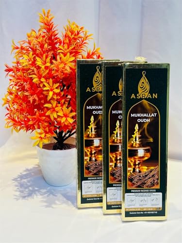 ASRAN MUKHALLAT OUDH 50 gm Each Incense Sticks/Natural Agarbattie Sticks (3)