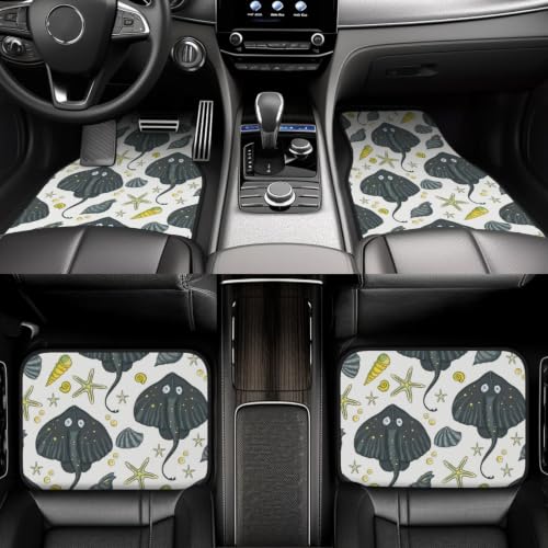 Alfombrillas para coche Raya de neopreno con diseño de vida marina juego de 4 unidades 6