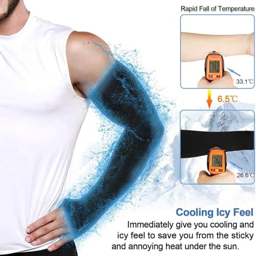 Image of Luminex Commerce Cooling Arm Sleeves for Men & Women, UV Sun Protection Hand Sleeves, Cricket, Motorcycle, Golf