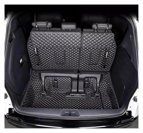 Tapis de coffre en cuir pour Toyota Sienna 2021-2025 protection arrière couleur noir et beige