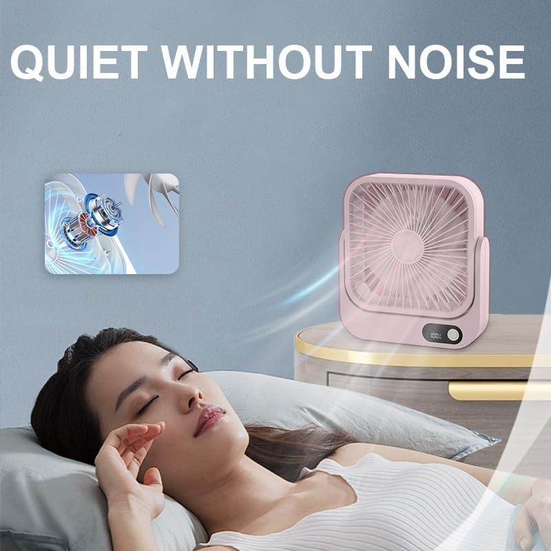 Miniatura 4 de Ventilador magnético aprobado para cruceros, ventilador portátil con batería de 5000 mAh con 5 velocidades, se adhiere magnéticamente en techos y