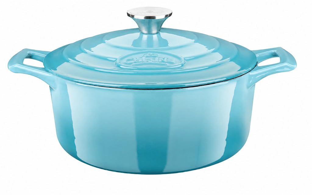 La Cuisine Teal 2.1-Quart Enameled Cast Iron Dutch Oven