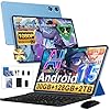 Android 15 Tablette 10 Pouces 30Go RAM+128Go ROM(TF 2To),Gemini AI,Octa-Core 8000mAh, 5G WiFi 6, 5MP+8MP,FHD 1080P Protecteur D'écran, Nombreux Accessoires,Tablette Tactile avec Clavier et Souris Bleu