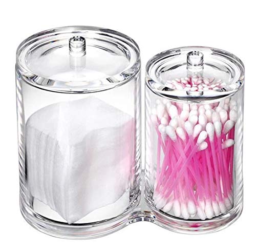 HQdeal Acrylique Boite à Coton Tige Holder Transparent