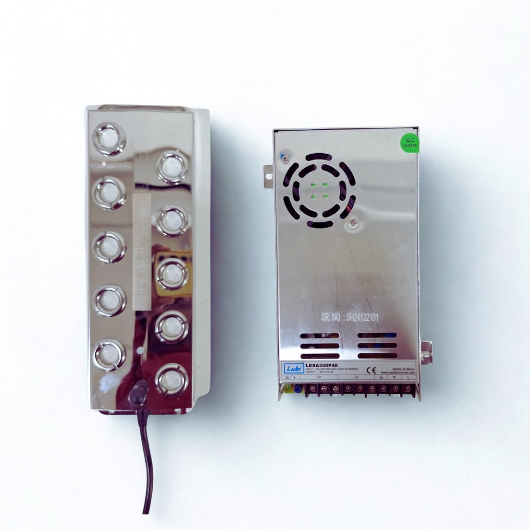 Generic 10-Head Ultrasonic Mist Maker with Power Supply Unit, Industrial Grade Fogger, Stainless Steel