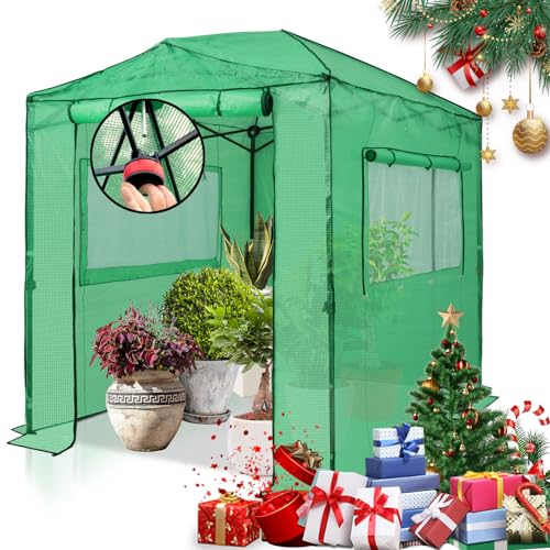 EAGLE PEAK Instant Pop-up Greenhouse, Indoor Outdoor Plant Gardening Green