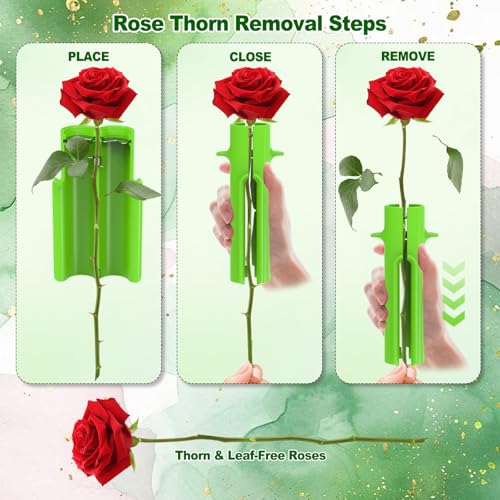 Image of Rose Thorn Stripper Tool, Thorn Remover for Roses, Flower Leaf Stripper, Rose Cutter to Removal Leafs, NEW Flower Cleaner Tool for DIY and Gardening Work (Pack of 2)