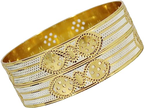 Image of NMII Brass Gold Plated Bangles Set For Women's & Girls (Pack of 2)