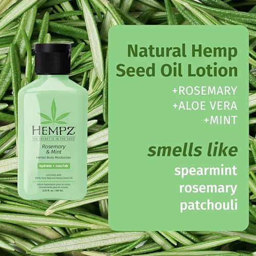 Image of Hempz Herbal Body Moisturizer, Rosemary & Travel Mini, Mint, 2.25 Oz