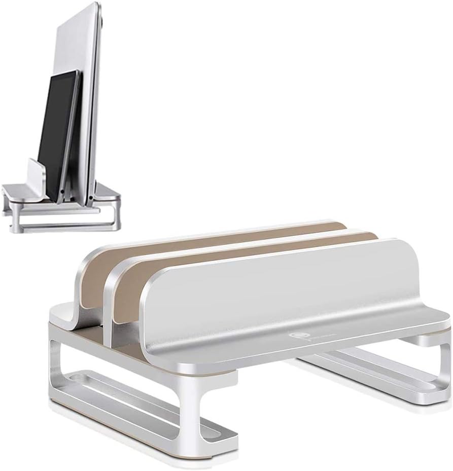 Vertical Laptop Stand, ProChosen Double Desktop Stand Adjustable Laptop Holder(Up to 17.3 inch) Compatible with All MacBook Pro/Air/Surface/Samsung/HP/Dell/Chrome Book/Tablets