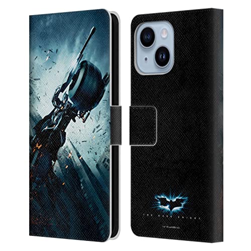 Étui iPhone 14 Plus Batman Batpod portefeuille en cuir Head Case Designs