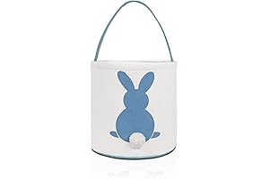 Blue Easter Bunny Baskets with Handles for Boys and Girls