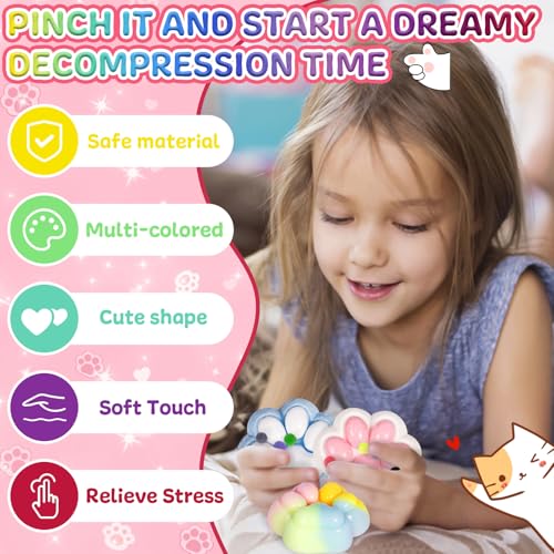 CYJJYZ 9 Stück Katzenpfoten Squishy, Squishy Pfote, Cat Claw Squishy Toy, Entspannungs Stressabbau, Katzenpfoten Quetschspielzeug, Kindergeburtstag Geschenke Party Mitgebsel für Kinder Erwachsene