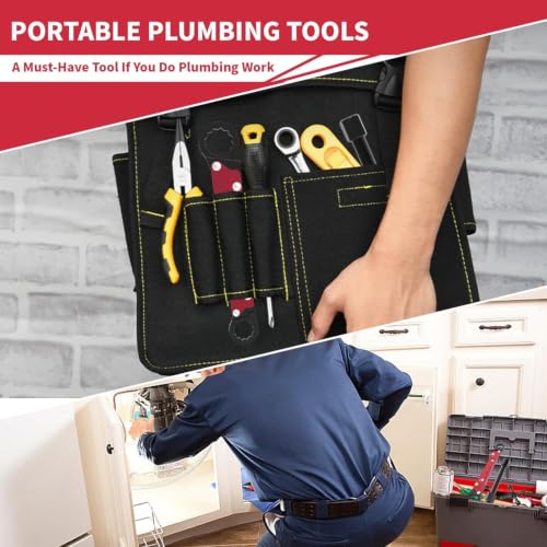 Image of 5Pcs Plumbing Tools Kit with Angle Stop Wrench & 1 /2-Inch Compression Sleeve Puller, Professional Heavy Duty Ferrule Remover Tool, Plumbers Pipe Wrench and Basin Faucet Wrench Set with P180 Sandpaper